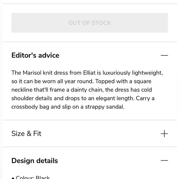 Elliatt Marisol Black Ribbed Sweetheart Knit Midi Dress XS NWT Edgy Minimalist - Picture 7 of 8